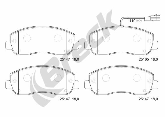 Set placute frana,frana disc 25147 00 703 10 BRECK